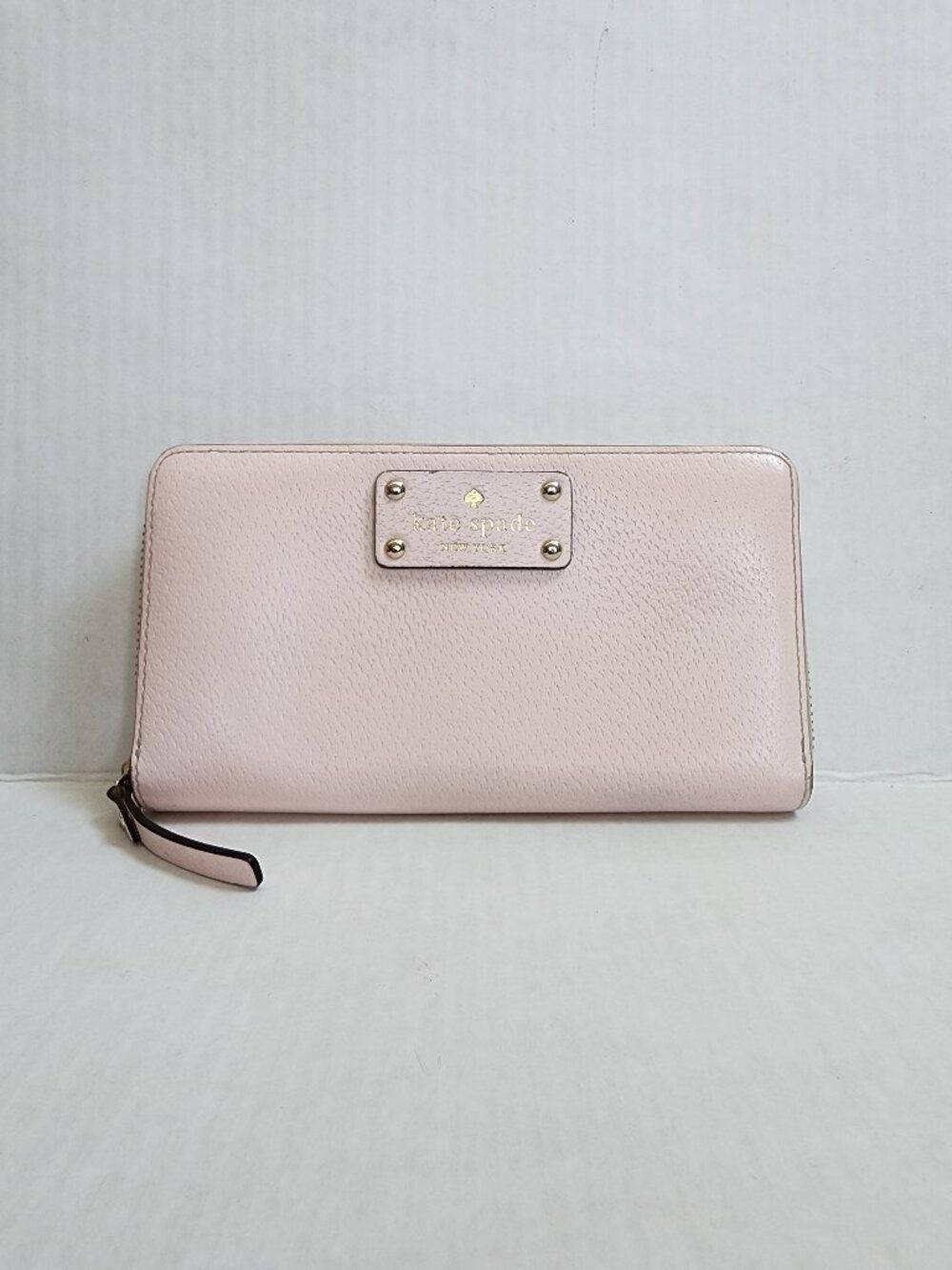 Kate Spade New York Pink Pebbled Leather Large Zip Around Wallet - Picture 2 of 10